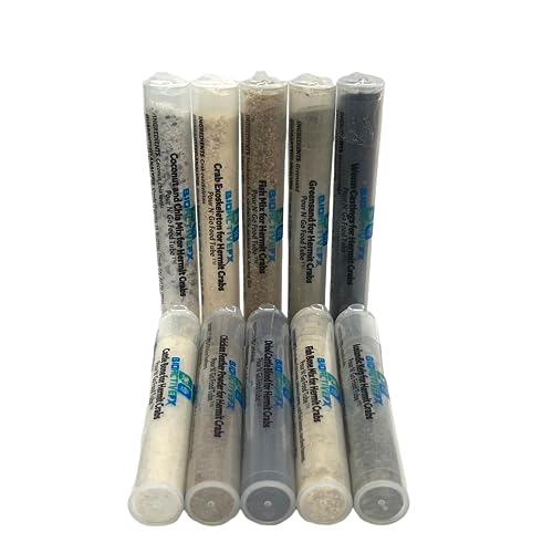 Hermit Crab Food Variety Packs - Natural Multi-Mix and Treat Blend for Pet Hermit Crabs, Pour N’ Go Food Tube ™, Lab-Tested for Quality & Safety (10 Pack Standard Food)