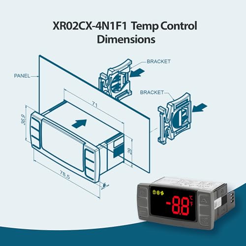XR02CX-4N1F1 Temperature Controller Compatible with Dixell, 120V | 120V 50/60Hz, compatible with Dixell XR02CX-4N1F1, NTC probe, for refrigeration and heating equipment - style: XR02CX-4N1F1
