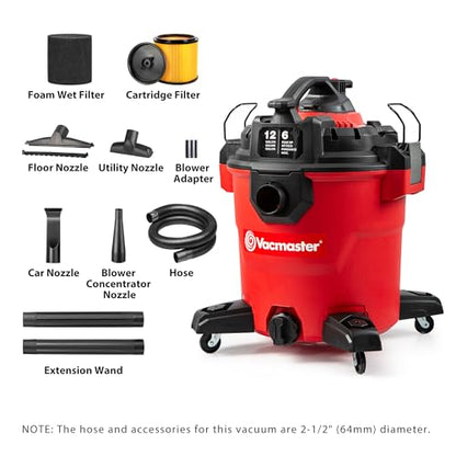 Vacmaster VBVCM1211 1101 12-Gal 6 Peak HP Wet/Dry Vac w. Detachable Blower - size: 12-Gallon