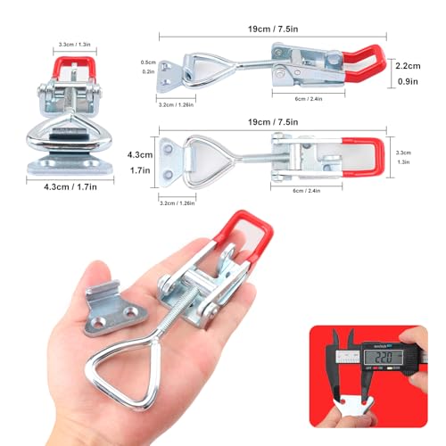 10 Pack 4003 Toggle Latch Clamp, Heavy Duty Metal Toggle Latch Clamp for Secure Fastening, 1320Lbs Holding Capacity for Draw Latchs, Cam Latch, and Box Latch Applications,4003 Style - size: 10 Pack 4003 silver