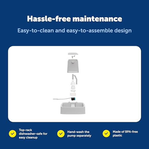 PetSafe Oasys Pet Fountain, 1 Gallon (128 oz), Cats & Small-Medium Dogs | Adjustable Water Flow, Whisker-Friendly Tray, Dishwasher-Safe, Replaceable Carbon & Foam Filters Included - size: 1 Gallon