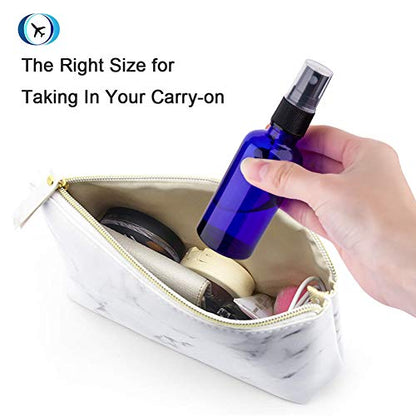 2oz Glass Spray Bottles For Essential Oils, Blue, 3 Pack | Small, Fine Mist - color: Black Blue
