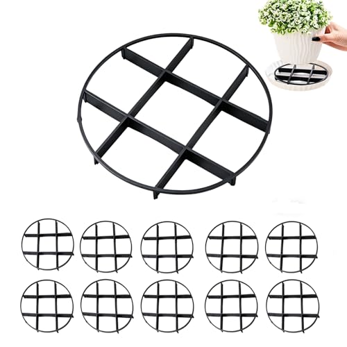 10 Pcs 4.72in Plant Pot Mesh Drainage Disc, PP Plastic Flower Pot Bottom Riser Allows Water Flow & Air Circulation Root Rot Prevention Plants For Patios Balconies Gardens Apartments