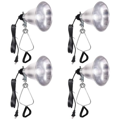 Simple Deluxe Clamp Lamp Light Socket with 5.5 Inch Aluminum Reflector, Suit for Max 60 Watt Lamp (No Bulb Included) with 18/2-Gauge 6 Feet Cord, 4-Pack - size: 5.5 Inch (60 Watts), style: 4-Pack