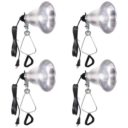 Simple Deluxe Clamp Lamp Light Socket with 5.5 Inch Aluminum Reflector, Suit for Max 60 Watt Lamp (No Bulb Included) with 18/2-Gauge 6 Feet Cord, 4-Pack - size: 5.5 Inch (60 Watts), style: 4-Pack