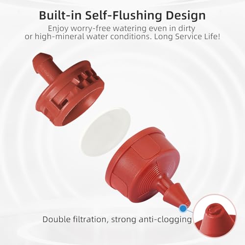 30PCS 2 GPH Pressure Compensating Drip Irrigation Spot Watering Drippers/Emitters, Self-Cleaning Constant Flow Drip Irrigation Emitters Heads Irrigation Drippers Parts for Drip Irrigation System - color: 30PCS, size: 2 GPH