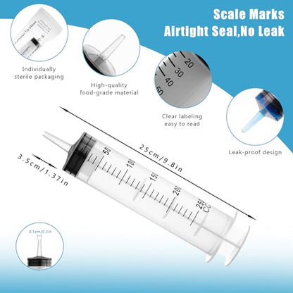 250ml Large Syringes, Individually Sterile Sealed Plastic Syringe for Liquid, Scientific Labs, Measurement, Pet Feeding ,Ink Refilling ,Oil or Glue Applicator(1 Pack) - style: 250ml