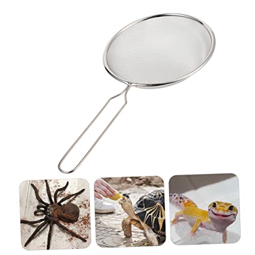 Mipcase Pet Sand Shovel Animals for Stainless Steel Spoon Spoons Cat Litter Scoop Stainer Steel Strainer Terrarium Litter Cleaner Reptile Cleaning Tool Reptile Supplies Fryer Mesh
