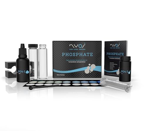 NYOS® Phosphate Reefer Test Kit for Saltwater Aquariums - Ultra-Sensitive 0.025-1.00 mg/l PO4-50 Tests - Lab Grade - Glass Vials - size: Phosphate