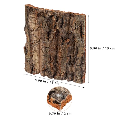 DOITOOL 4 Pcs Cork Bark for Reptiles, 5.9”x5.9” Natural Wood Terrarium Background Decor, Lizard Tank Accessories Climbing Mat Setup for Bearded Dragon Gecko Snake Frog