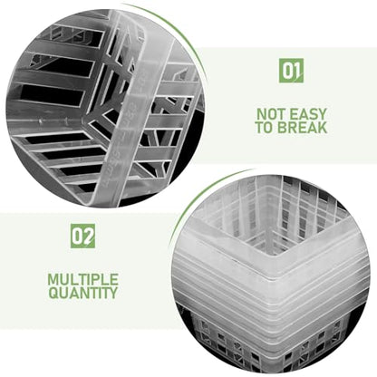 20pcs Square Mesh Hydroponic Planting Pots Efficient Drainage System Root Fixer Baskets for Gardening for Vegetables and Flowers