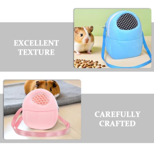 2pcs Small Animal Carrier Bag for Hamster and Chinchilla, Breathable Velvet Travel Backpack Featuring Reliable Closure and Versatile Storage Pockets, for Outings and Daily Use