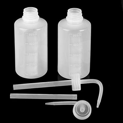 Oubest Squeeze Washing Bottle Succulent Watering Bottle 500ml Water Squirt Irrigation Squeeze Sprinkling Can Plastic Wash Plant 2pc - color: White, size: 500ml+500ml