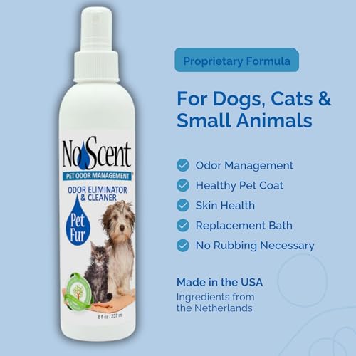 No Scent Pet Fur Odor Spray & Rinseless Cleaner for Dog, Cat, Hamster, Small Animal & Furry Pets (128 Fl Oz / 1 Gallon) - size: 128 Fl Oz (Pack of 1)