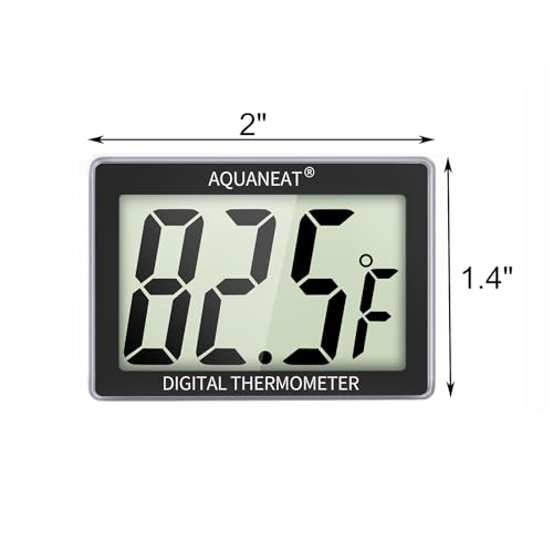 AQUANEAT Aquarium Thermometer, Fish Tank Thermometer, Aquarium Digital Temperature Gauge, with Large LCD Display (1 Pack) - size: 1 Pack