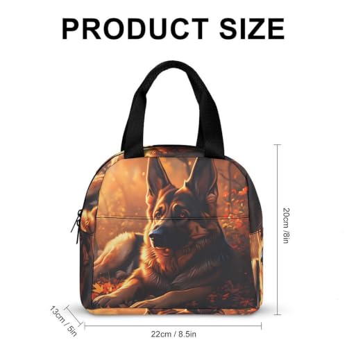 German Shepherd Dog Lunch Bag for Women Men | Insulated Lunch Box Leakproof Food Meal Containers Reusable Foldable 6L Capacity Lunch Tote Bags for Work Picnic Travel - color: style-11