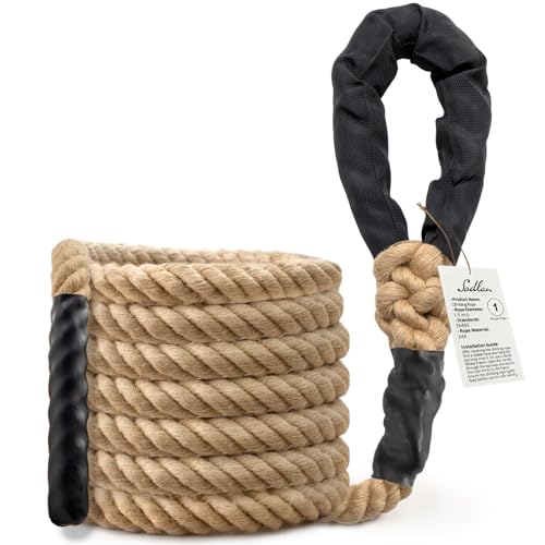 Climbing Rope Gym Workout - 10FT 15FT 20FT 25FT 30FT 35FT Heavy Duty Jute Thick Ropes for Adults Strength Training Outdoor Tree Swing Indoor Home Fitness Exercise - 1.5 Inch - size: 10FT