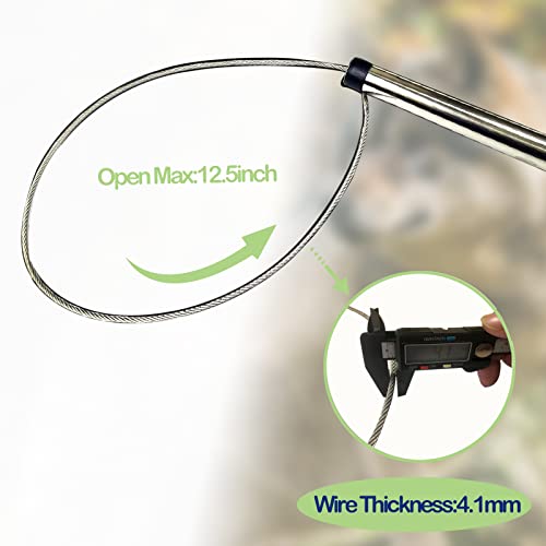 45'' Animal Catcher Pole Control Tool Heavy Duty Catch Pole for Bulldog Hog Goat and Wildlife,All Stainless Steel