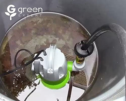 Green Expert 1/3HP Submersible Sump Pump with Water Sensor Switch, Low Water Last-Inch Drain Pump, 2000GPH Automatic/Manual Water Removal for Flooded Basement, Garage, Hot Tub Easy to Use Backup Pump