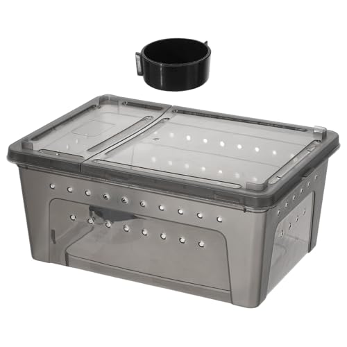 Reptile Carrier Plastic Habitat Box with Efficient Ventilation System and Versatile Design for Turtle and Gecko Breeding, Insect Pet Breeding Box,