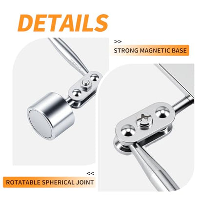 HARDK Inspection Mirror with Magnetic Base - 3.5 Inch x 2 Inch - Swivel Angle Ball Joint Antenna Inspection Mirror for Equipment Inspection Tools, Mechanical Welding, Coffee Machine Maintenance - size: BIG BASE WIITH 3.5 x 2 INCH