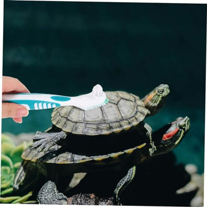 Happyyami 3pcs Turtle Brush Tortoise Shell Cleaning Brush Reusable Lightweight Ergonomic Handle Multi-Purpose for Turtle Care - color: Light Green