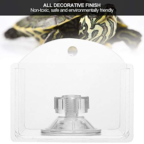 Acrylic Tortoise Basin Bath Drinking Feeding Box Reptile Lizard Automatic Drinker Fountain Supplies Non Safe Easy Install Operate for Small Pet Habitat Tortoise Lizard Reptile