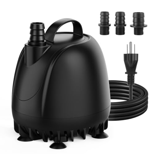 hygger 1057GPH Submersible Aquarium Water Pump (4000L/H) with 3 Nozzles | Ultra Quiet 100W Fish Tank Pump with Ceramic Shaft, Overheat Protection for Aquarium, Pond, Hydroponics (9.8ft Lift)