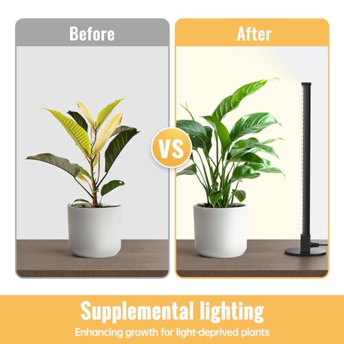 Vertical Grow Light, 72 LEDs Full Spectrum Bar, 5000K, T5, 11W | 1.4FT Grow Light, Wide Illumination Area Full Spectrum, Aluminum Housing, On/Off Switch for Houseplants