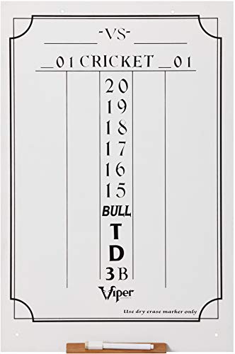 Viper Dry Erase Scoreboard, Cricket and 01 Dart Games, White - style: Large (23.5" H x 15.5" W)