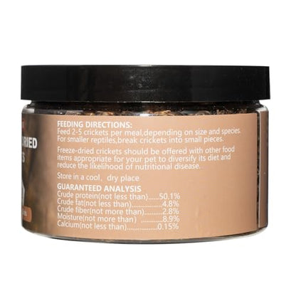 Freeze Dried Crickets – 2.8 Oz High Protein Freeze Dried Crickets, Food for Reptiles, Bearded Dragons, Lizards, Geckos, Birds, Fish,Hedgehogs, Bearded Dragon Food