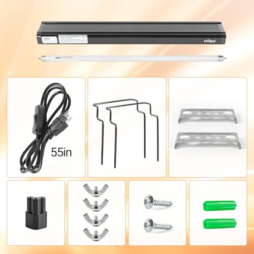 T5 HO Reptile Light Fixture UVB Lighting Combo Kit, Reptiles Terrarium Lamp Hood Light Fixture Include UVB 10.0 Desert Reptile Light for Bearded Dragon Gecko Lizard (24W) - size: 24 Watts