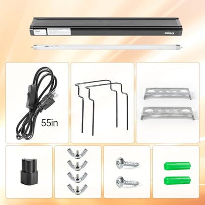 T5 HO Reptile Light Fixture UVB Lighting Combo Kit, Reptiles Terrarium Lamp Hood Light Fixture Include UVB 10.0 Desert Reptile Light for Bearded Dragon Gecko Lizard (24W) - size: 24 Watts