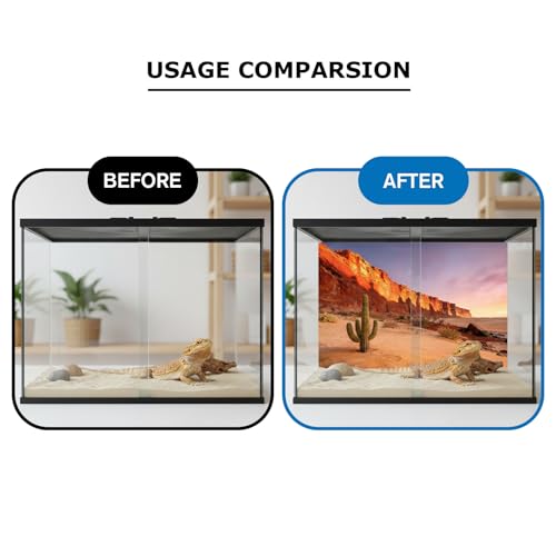 2 Pack Terrarium Background Cloth, 30x18 Inch Reptile Tank Background for Bearded Dragon & Leopard Gecko Tank Accessories, Polyester Aquarium Background with Desert & Forest Design - size: 30x18in