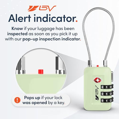 TSA Accepted Luggage Travel Lock, Set-Your-Own Combination Lock for School Gym Locker, Luggage Suitcase Baggage Locks, Filing Cabinets, Toolbox, Case (Mint Green, 1 Pack) - color: Mint Green 1-Pack