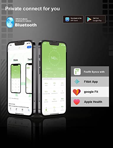 Body Fat Scale, Smart Bathroom Weight Scale, BMI Body Composition Monitor, High Precision Health Analyzer with Smartphone App for Fitness Tracking 400 lbs/180 kg - color: Smart Black 400lb