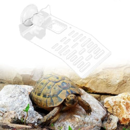 Reptile Resting Platform for Turtles with Suction Base for Aquatic Environments, Clear S - color: Clear S