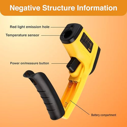 Digital Infrared Thermometer Gun for Reptiles with Red Dot Pointer - IR Temperature Gun for Basking Surface Measurement