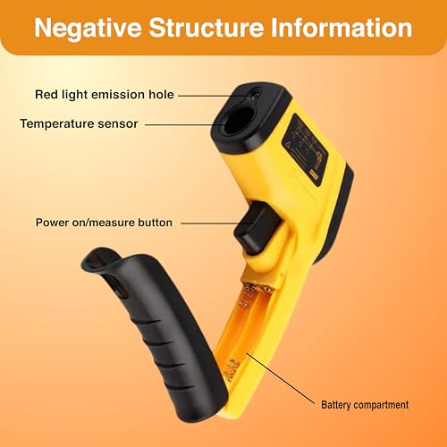 Digital Infrared Thermometer Gun for Reptiles with Red Dot Pointer - IR Temperature Gun for Basking Surface Measurement