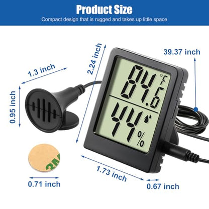 Reptile Thermometer Hygrometer LCD Digital Terrarium Thermometer and Humidity Gauge 2-in-1 Temperature and Humidity Monitor for Reptile Snake Tank Accessories Pet Rearing Box Bearded Dragon