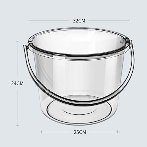 Water Bucket with Lid Laundry Bucket Transparent Portable Multipurpose Fishing Bucket Bathing Household Bucket for Fishing Beach Garden