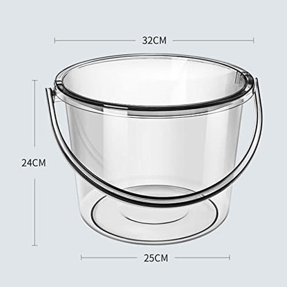 Water Bucket with Lid Laundry Bucket Transparent Portable Multipurpose Fishing Bucket Bathing Household Bucket for Fishing Beach Garden