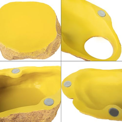 REPTI ZOO Snake Cave and Hides, 3-in-1 Reptile Hide Cave for Snake, Ball Python, Geckos (Large Size)
