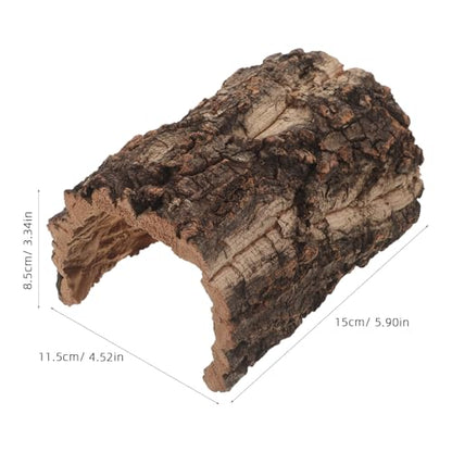 Natural Reptile Hideout: Terrarium Accessory Cork Bark Shelter - Rustic Reptile Tunnel Cave for Leopard Gecko, Bearded Dragon, Snake Climbing Hiding 5.9"X4.5"X3.35" - size: 15.00X11.50X8.50CM