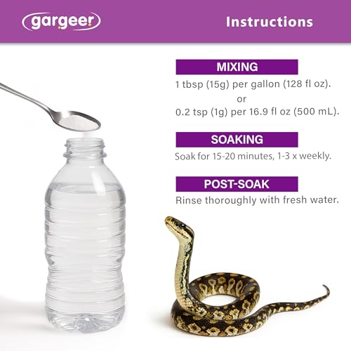 Gargeer 4oz ReptiShed, Reptiles Easy Shedding Support | USA Made | Therapeutic soaking bath powder. Electroyltes & Botanical Herbs. Restores skin fluid balance & elasticity !