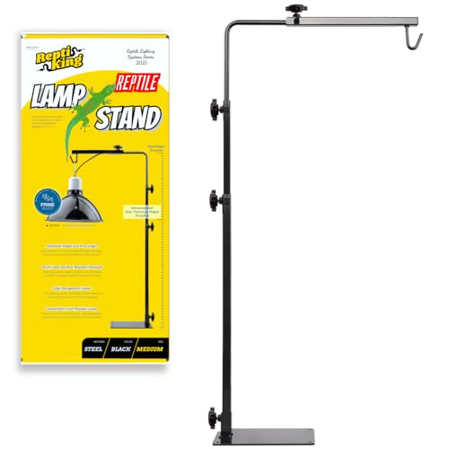 Reptile Lamp Stand, 35 Inches Adjustable Heat Lamp Fixture Stand, Terrarium Stand for Holding Reptile Light Fixture and Heating Bulbs - size: Medium