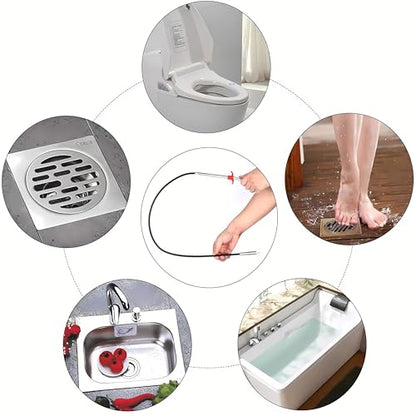 Drain Snake, Drain Clog Remover - Gutter Cleaning Tools Drain Cleaner for Toilet Sewer Shower Kitchen Bathroom Tub Clogged Drains Opener Cleaning Tool, Flexible Grabber Claw Pick Up Reacher (79 inch) - size: 79 Inch