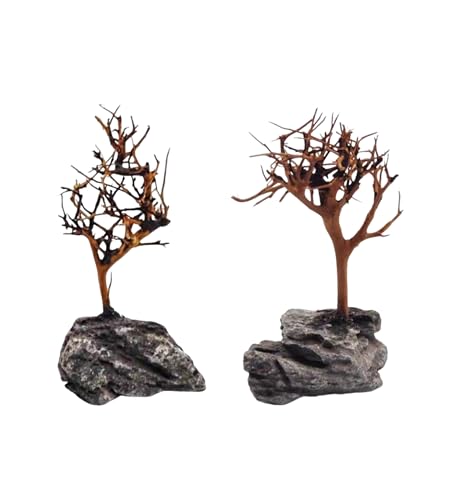 YZHZOM 2pcs Small Bonsai Aquarium Tree,4-6inch,Handmade Aquarium Bonsai Tree Aquarium Decor Tree