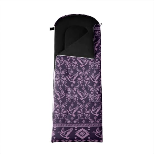 Erosebridal Death Head Moth Sleeping Bags Adults Cold Weather Bohemian Aztec Camping Blanket Hiking Sleeping Wrap Sleep Bag - color: Purple Mallard Duck