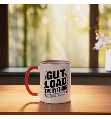 Veiled Chameleon Keeper Gut Loading Feeder Insects Insect Ceramic Mug, Red/White - color: Red/White